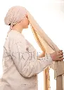 شال كريب بالبوني يربط من الخلف - بيج فاتح - (2).webp