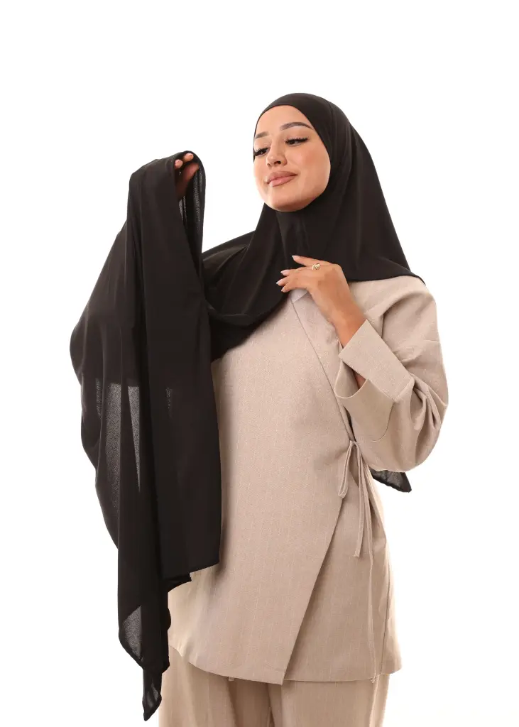 [PN-31361] Double shawl - Black