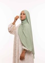 Crepe Shawl with Integrated Bonnet Ninja - Pastel Green
