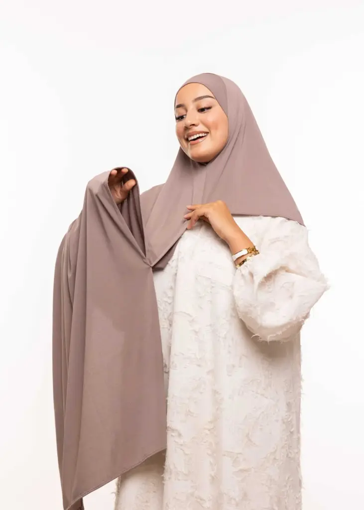 [PN-60083] Double Shawl - Dark Grey Beige