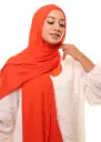 شال كريب حريري بالبوني "النينجا" - برتقالي