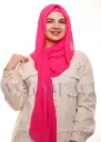Crepe Shawl with Bonnet Tied at the Back - Barbie Pink