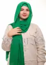 Crepe Shawl with Bonnet Tied at the Back - Royal Green