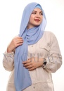 Crepe Shawl with Bonnet Tied at the Back - Light Denim Blue