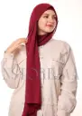 Crepe Shawl with Bonnet Tied at the Back - Burgundy
