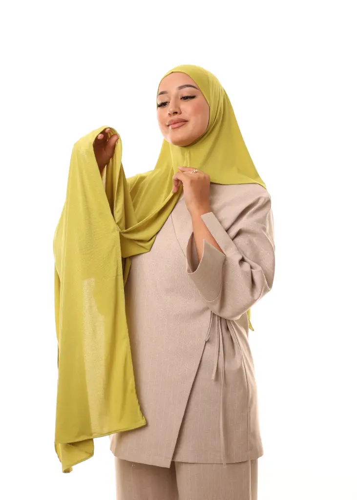 [PN-31410-VAR001-VAR001-VAR001] شال مزدوج - أخضر مصفر