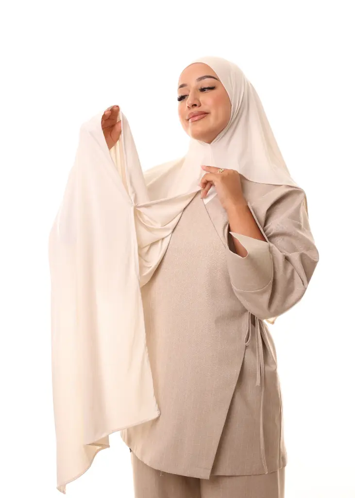 [PN-31423-VAR001-VAR001-VAR001] Double Shawl - Light Beige