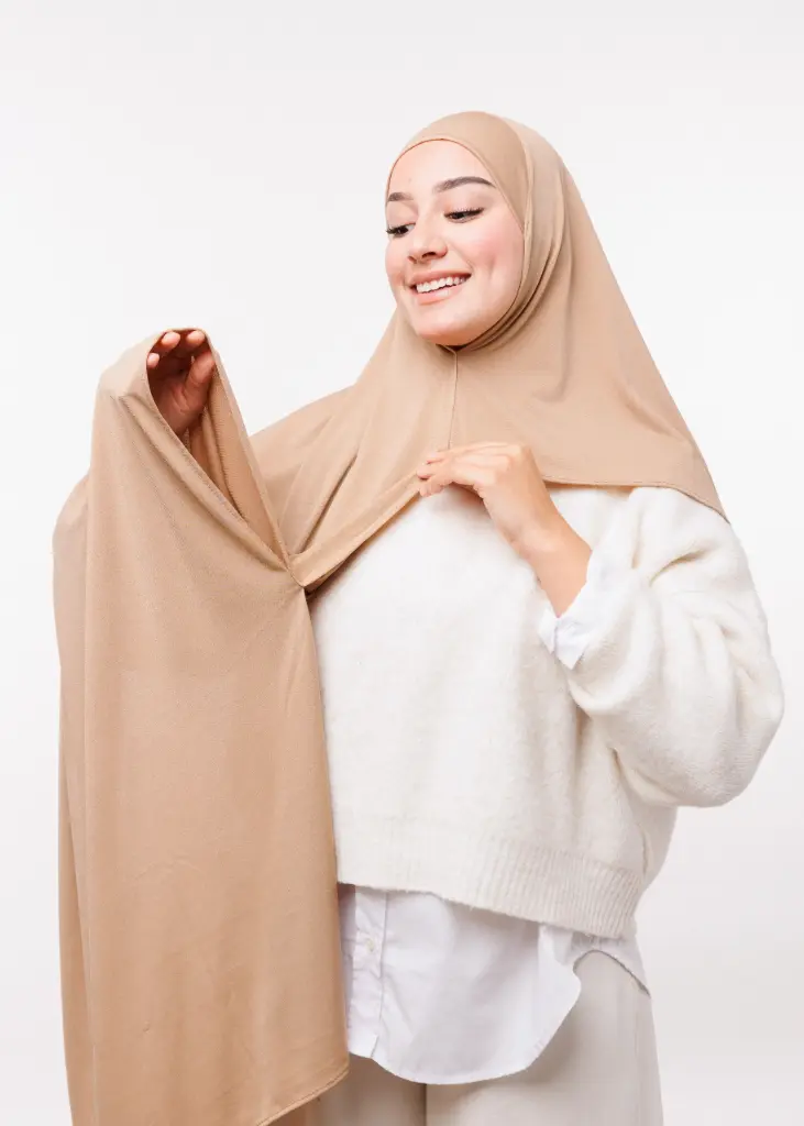[PN-31433] Double Shawl - Dark Beige