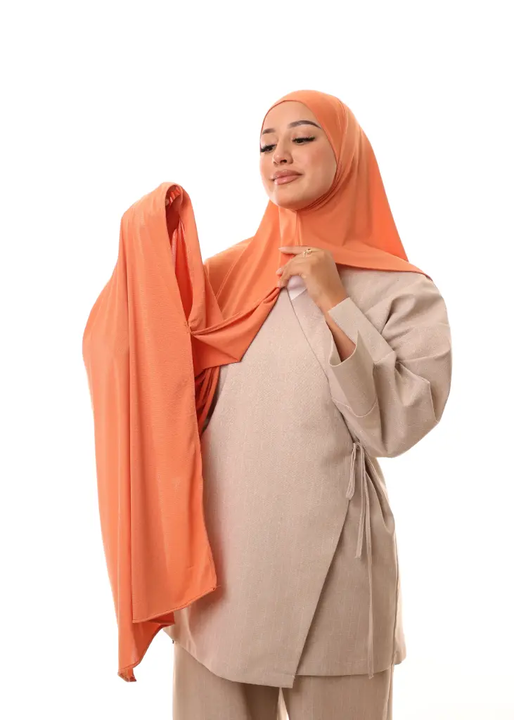 [PN-31435-VAR001-VAR001-VAR001] Double Shawl - Pastel Orange