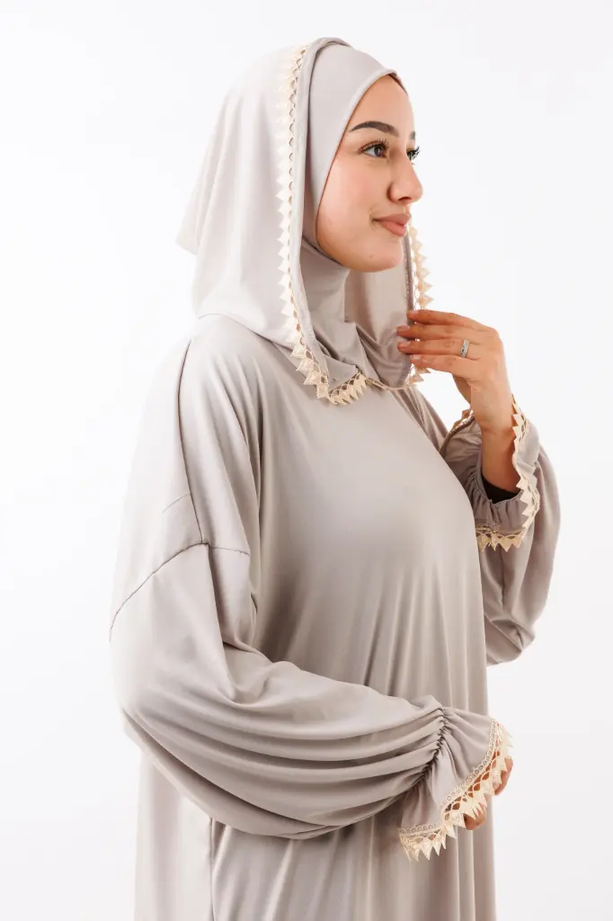 [PRD16774-1] Prayer Abaya [ with Ninja Undercap ] - Gray