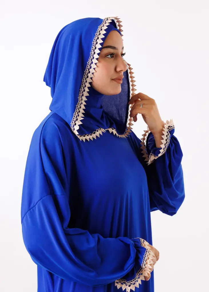 [PRD16778-1] Abaya de Prière [ avec Bonnet Ninja ] - Bleu Roi