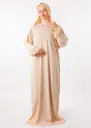 Abaya de Prière [ avec Bonnet Ninja ] - Beige Crème