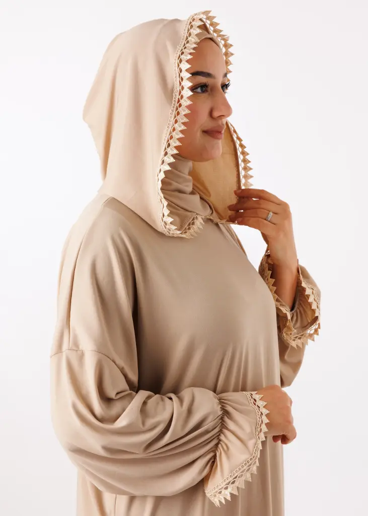 [PRD16787] Prayer Abaya [ with Ninja Undercap ] - Light Taupe