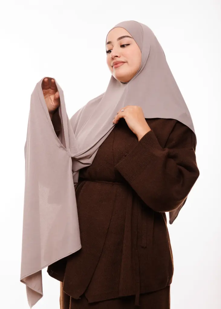 [PN-70619-VAR001-VAR001-VAR001] Double Shawl - Grey Beige