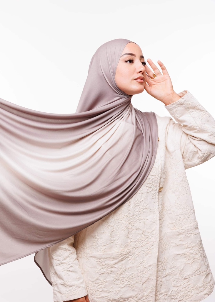 [PN-10011] Premium Gradient Jersey Shawl - Grayish Beige