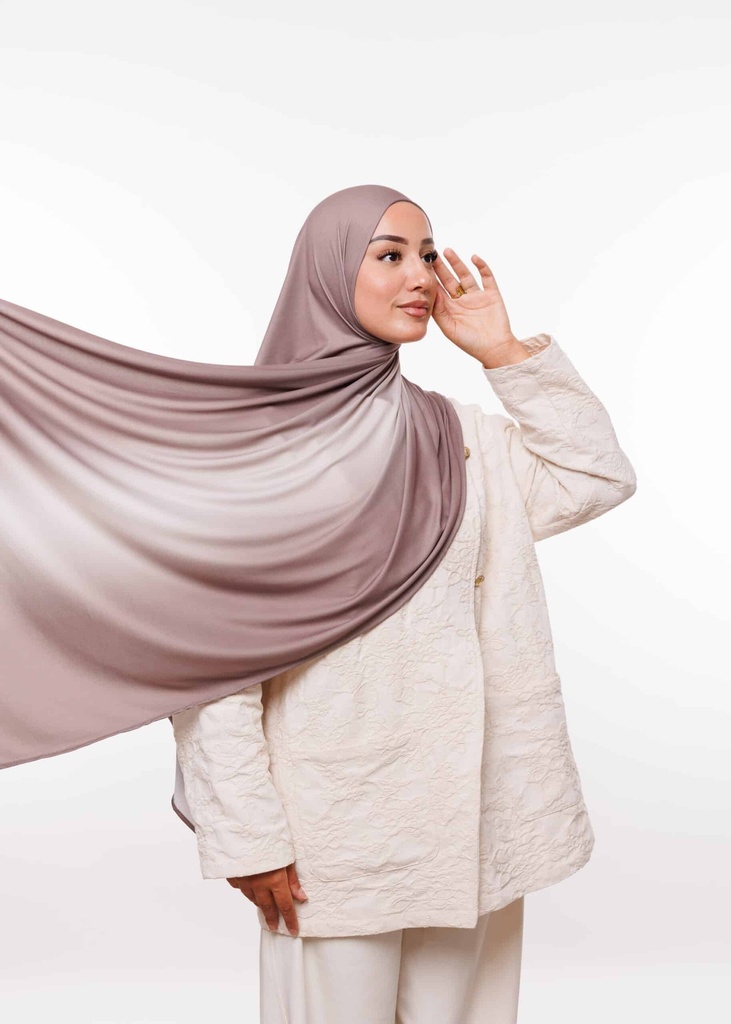 Châle en jersey premium dégradé - Beige Gris Foncé