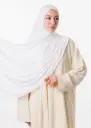  شال ليكرا جاكار - أبيض