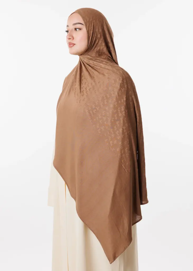 [PRD00168-1] Châle en lycra jacquard - Marron Foncé