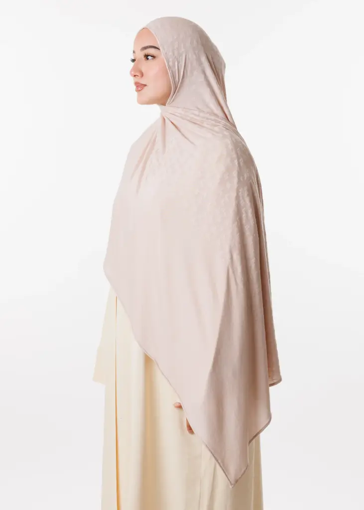 [PRD00179-1] Châle en lycra jacquard - Beige Clair