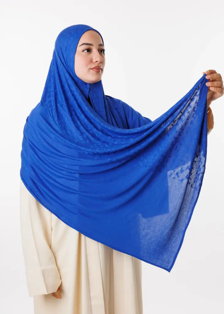 [PRD00180-1] Châle en lycra jacquard - Bleu Royal