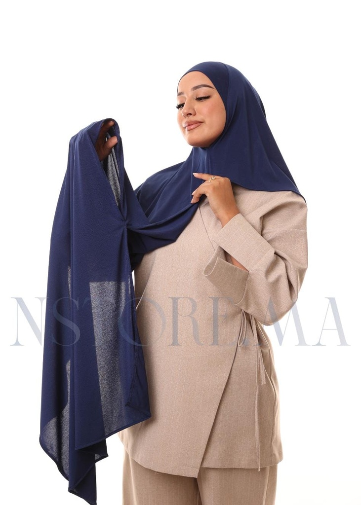 [PN-31329] Double Shawl - Dark Blue