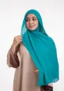 Châle en Crêpe avec Bonnet Ninja - Turquoise 