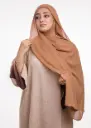 Châle en Crêpe avec Bonnet Ninja - Beige Sablé Foncé (جديد)