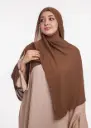 Crepe Shawl with Integrated Bonnet Ninja - Marron Chocolat