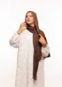 شال كريب بالبوني يربط من الخلف - بني شوكولاتة