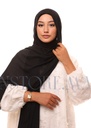 Crepe Shawl with Integrated Bonnet Ninja - Black