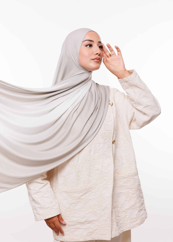 [PN-10015] Premium Gradient Jersey Shawl - Light Gray