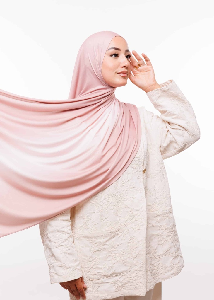 [PN-10005] Premium Gradient Jersey Shawl - Light Pink