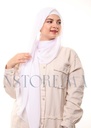 Crepe Shawl with Bonnet Tied at the Back - White
