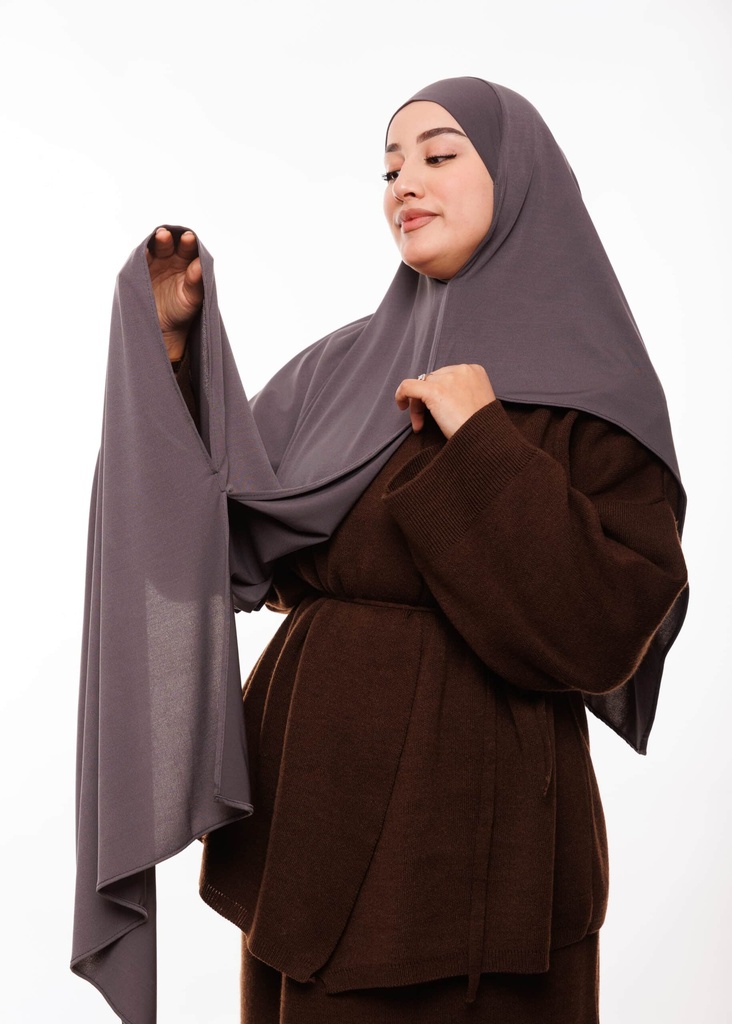 [PN-42695] شال مزدوج - رمادي داكن