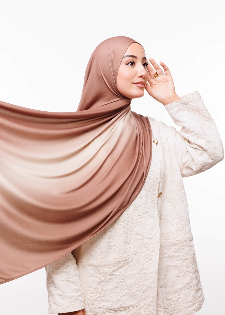 [PN-10007] Premium Gradient Jersey Shawl - Dark Earth