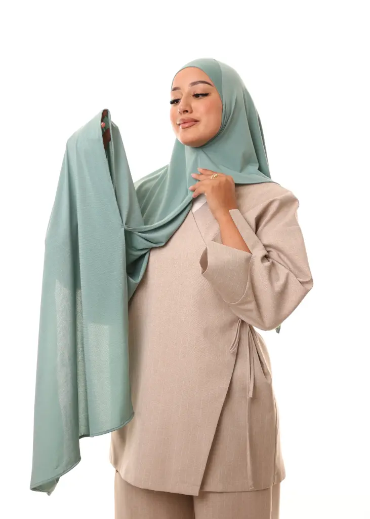 [PN-31417] Double Shawl - Aqua Green