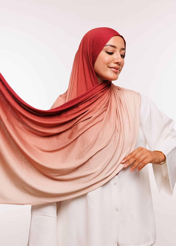 [PN-57035] Lycra Degrade Shawl - Burgundy