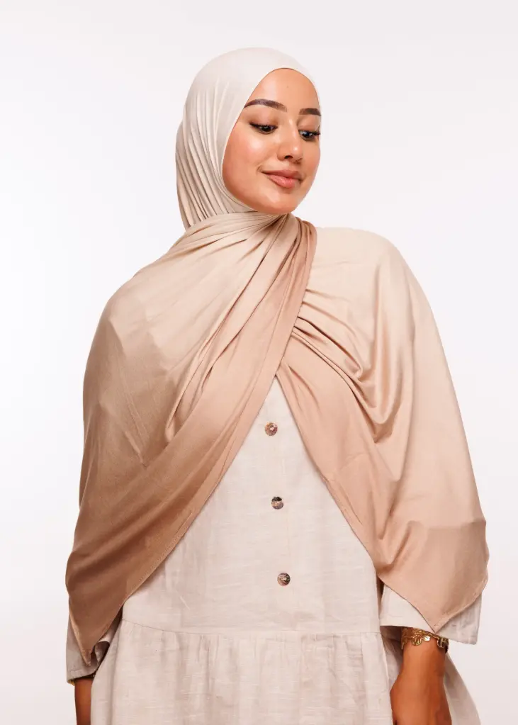[PN-55784] Lycra Degrade Shawl - Beige
