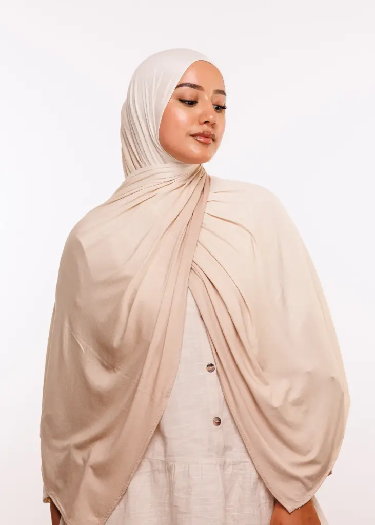 [PN-55756] Châle Lycra Dégradé - Beige Clair