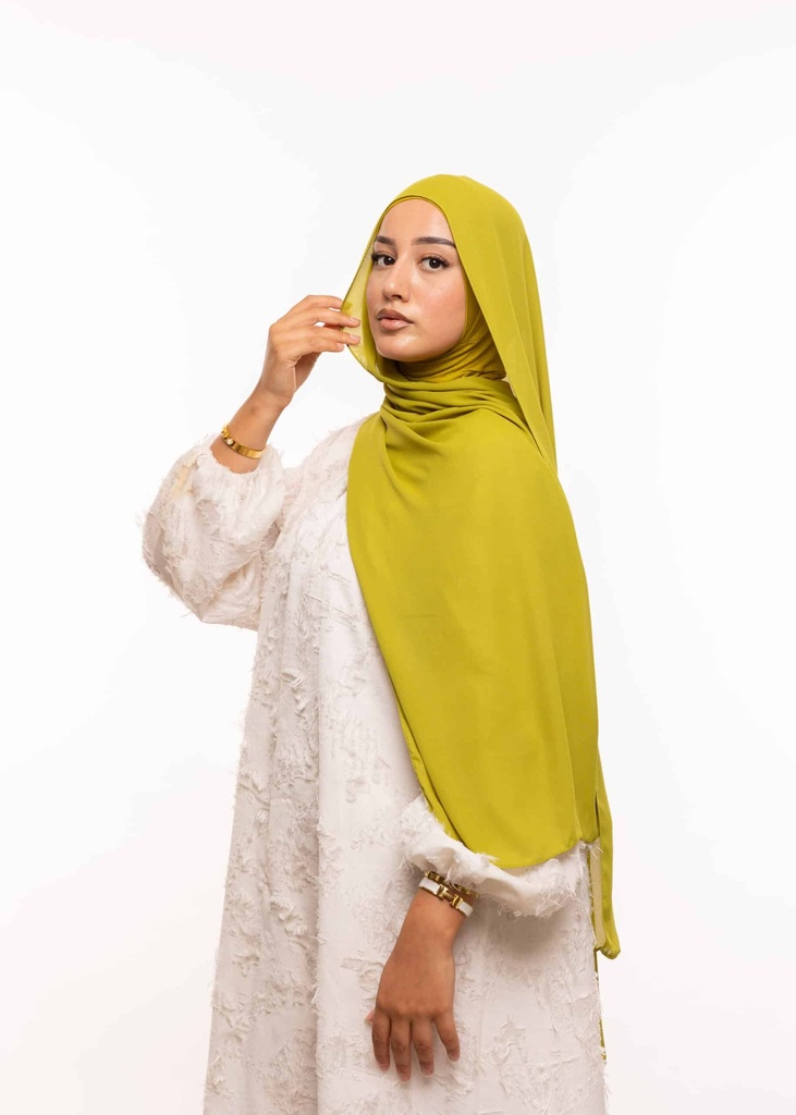[PN-22108] Crepe Shawl with Integrated Bonnet Ninja - Green