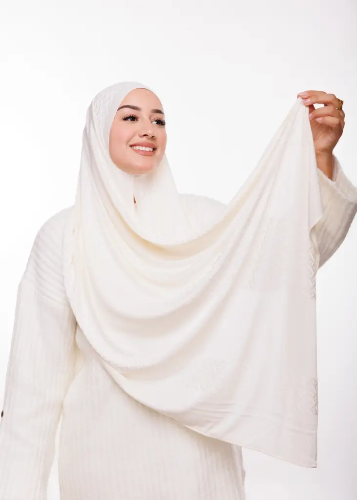 [PN-40183] شال كشخة - أبيض مصفر