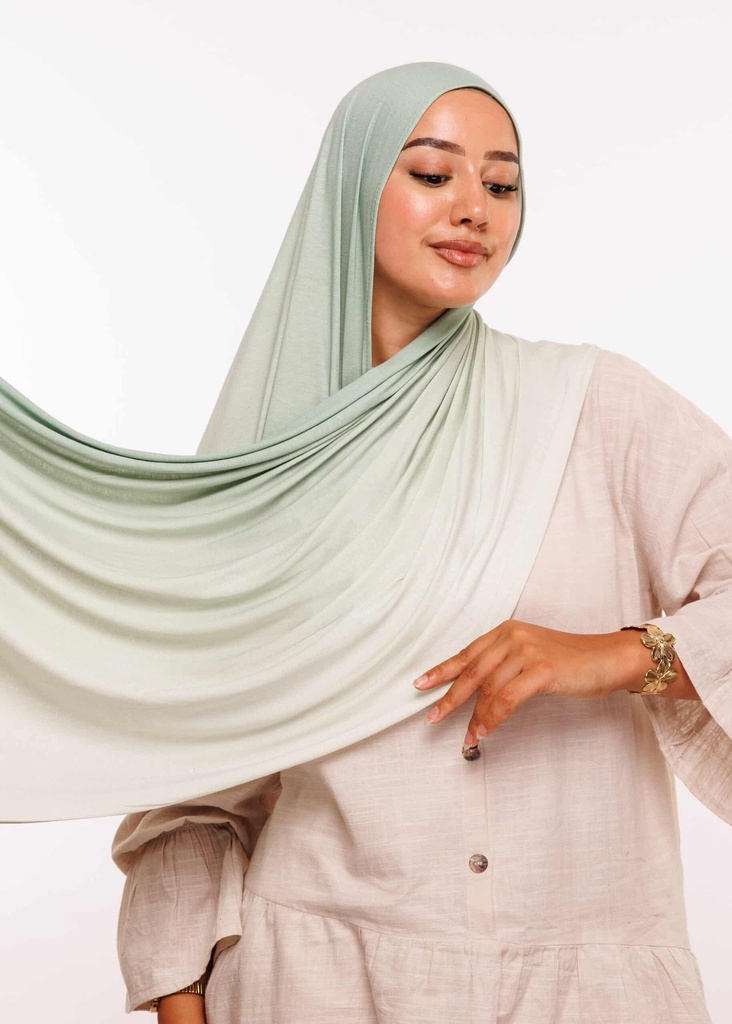 [PN-55765] Châle Lycra Dégradé - Vert Pastel