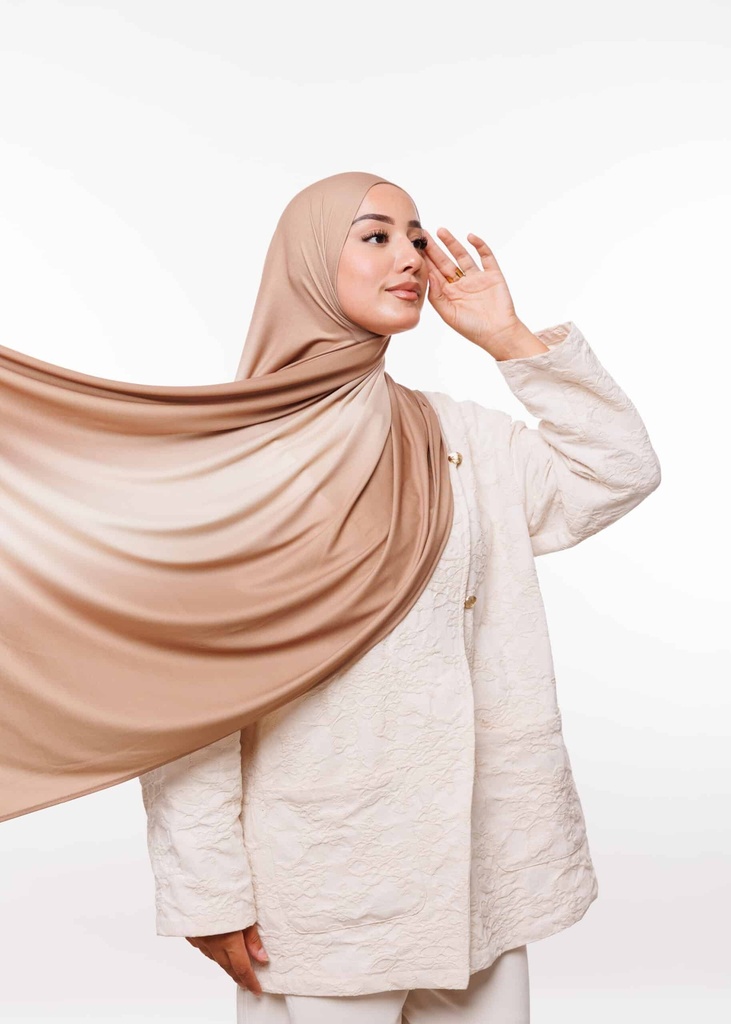 [PN-10012] Premium Gradient Jersey Shawl - Beige