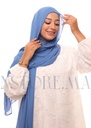 Crepe Shawl with Integrated Bonnet Ninja – Denim Blue