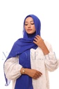 Crepe Shawl with Integrated Bonnet Ninja - Royal Blue