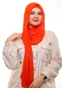 Crepe Shawl with Bonnet Tied at the Back - Orange