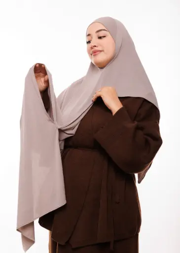 شال مزدوج - بيج رمادي