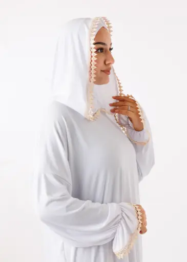 عباية صلاة [ بالبوني نينجا ] - أبيض