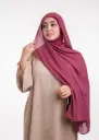 شال كريب حريري بالبوني "النينجا" - بورجوندي  (جديد)